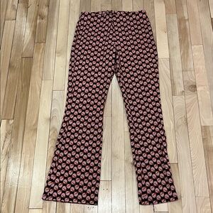 Zara Geometric black Pink orange and Black Patterned flare stretchy Pants